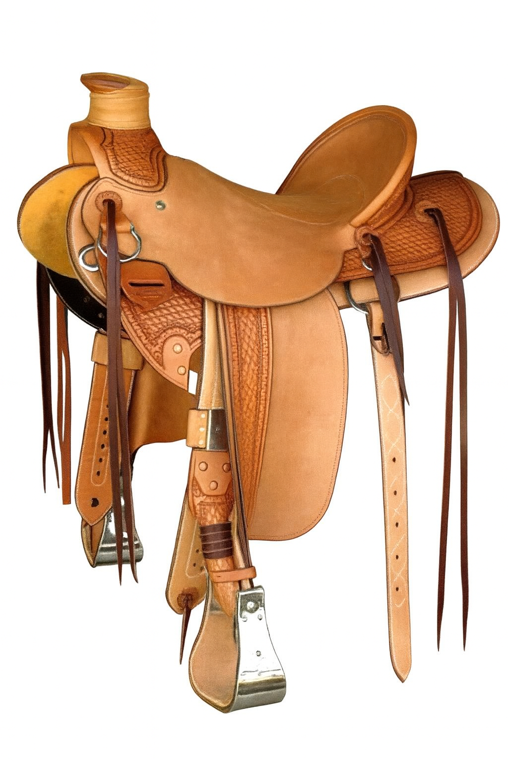 Leather Western Wade Saddle Rough Out Horse Tack Roping Ranch set 10'' to 18''